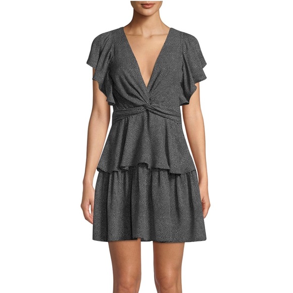 Dot-print V-Neck Flutter Sleeve Dress brand new - Picture 5 of 6